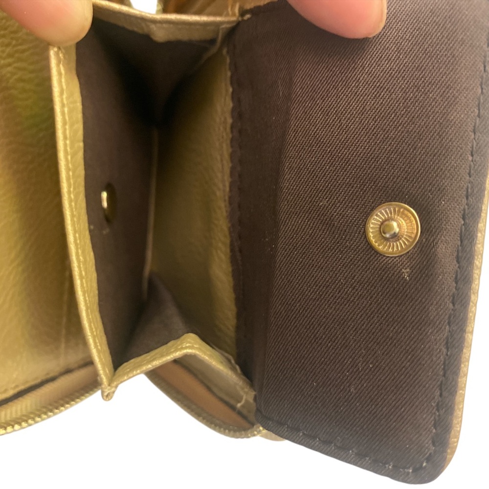 Tory Burch Gold Leather Wallet FUC - Picture 4 of 11